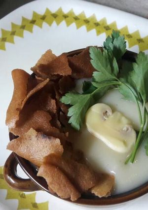 صورة لوصفة شوربة الدجاج مع الفطر