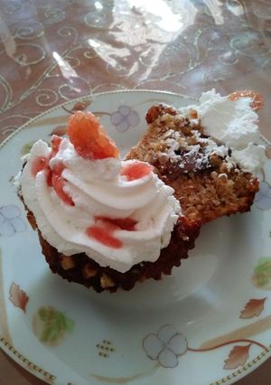 Mogyorós-málnás muffin recept fotója