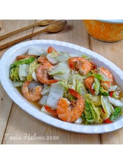 Foto resep Cah Udang Sawi Putih
