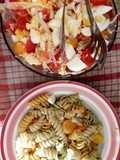 Ensalada de repollo más ración de tirabuzones