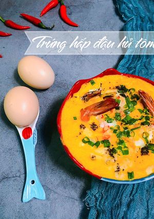 Hình của món Trứng hấp tôm đậu hủ (cthuc mẹ Bông).