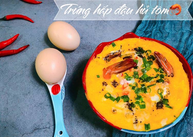 Recipe of Homemade Trứng hấp tôm đậu hủ (cthuc mẹ Bông)