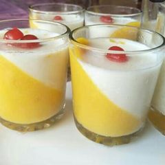 A picture of Mango Vanilla Panna Cotta.