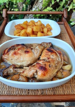 Foto resep Ayam Kurma Apel Oven dan Kentang Karamel