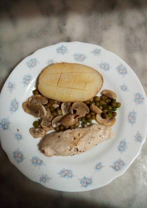 Una foto de Pechuga de pollo en papillote