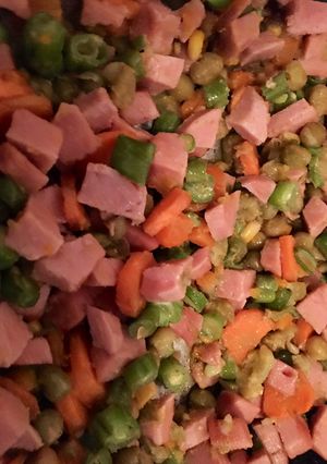 Una foto de Ensalada de zanahoria y habichuela caliente
