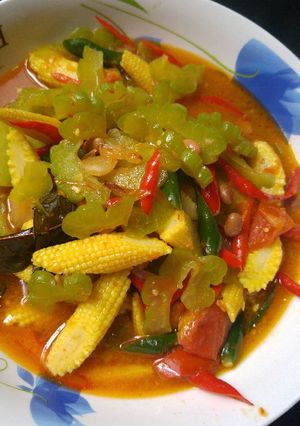 Foto resep Tauco pare pahit dan tunas jagung