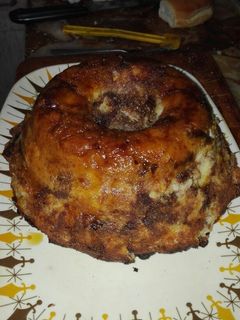 Una foto de Budín de pan marmolado