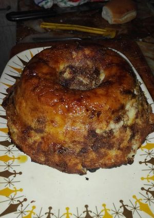 Una foto de Budín de pan marmolado