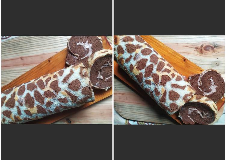 Bumbu Jerapah roll cake | Langkah Membuat Jerapah roll cake Yang Enak Banget