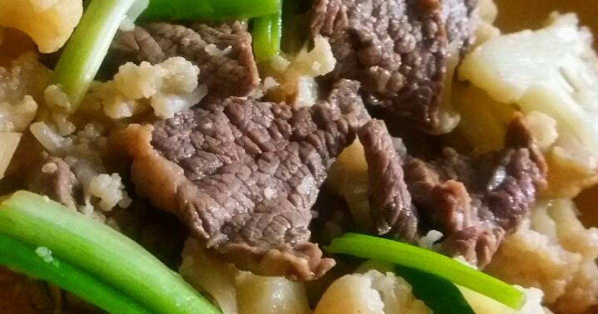 Resep Kembang Kol Masak Daging Sapi Saos Tiram Oleh Chefojingo Cookpad