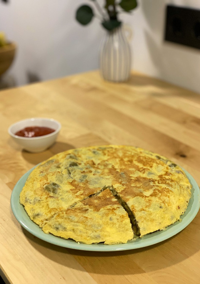 Una foto de Tortilla de judías verdes con tomate con Thermomix