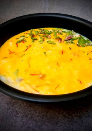 A picture of Kesari rice kheer.