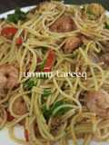 Soyayyar spaghetti da shrimp 🦐🦐🦐🍤🍤🍤🦐🍤 da parsley