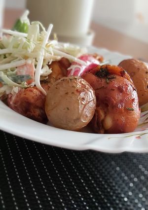 Csirkecomb - friss majonézes salátával recept fotója