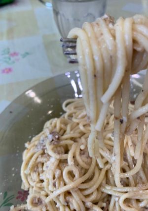Una foto de Spaghettis con sardinas