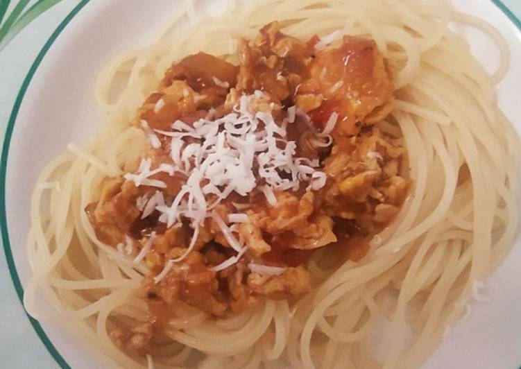 Bagaimana Membuat Spaghetti with Saos Bolognese Homemade Simple, Enak Banget