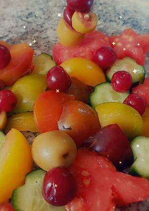 عکسی از دستور سالاد میوه 1 🍎🍏🍒🍑🍓🍌🍍