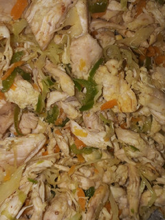 A picture of Spring roll filling (Chicken & veggies).