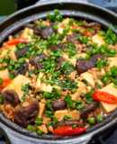 Đậu Hủ Kho Thịt Băm, Nấm Hương Sốt Nước Tương