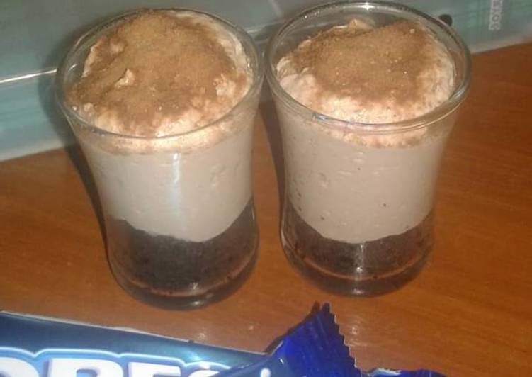 Milo oreo cheesecake in jar no bake