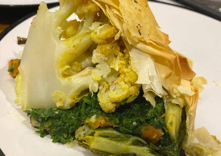 Steps to Prepare Any-night-of-the-week Cauliflower Filo Pie