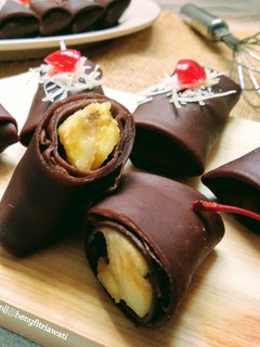 Foto resep Dadar gulung Pisang Coklat (no lengket & mulus)