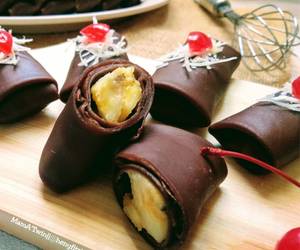 Resep Unik Dadar gulung Pisang Coklat (no lengket &amp;amp; mulus) Praktis Enak
