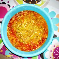 A picture of Ogbono and okro soup.