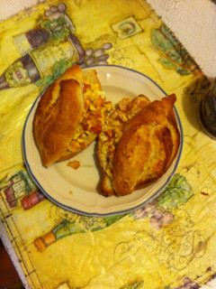 Una foto de Tortitas de huevo con jamón