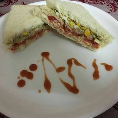 A picture of Double decker sandwich.