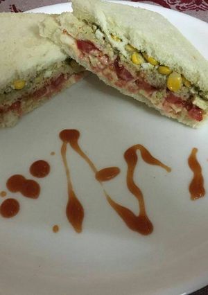A picture of Double decker sandwich.