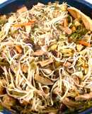 Chapsui de hongos shiitake con verduras