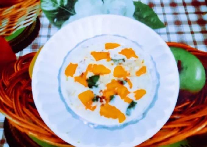 Delicious healthy tasty hung curd mangodip raita Recipe by Ramaben ...