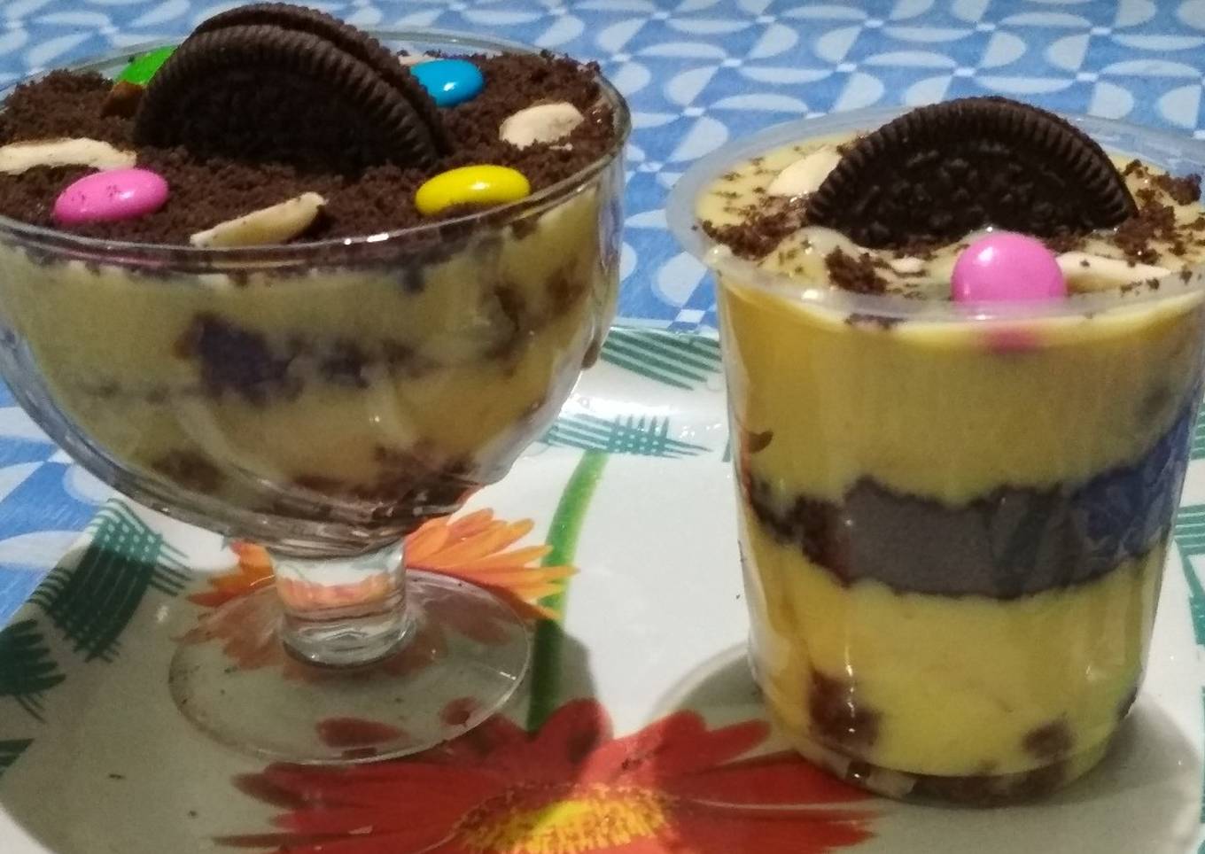 Custard Chocolate Biscake Pudding