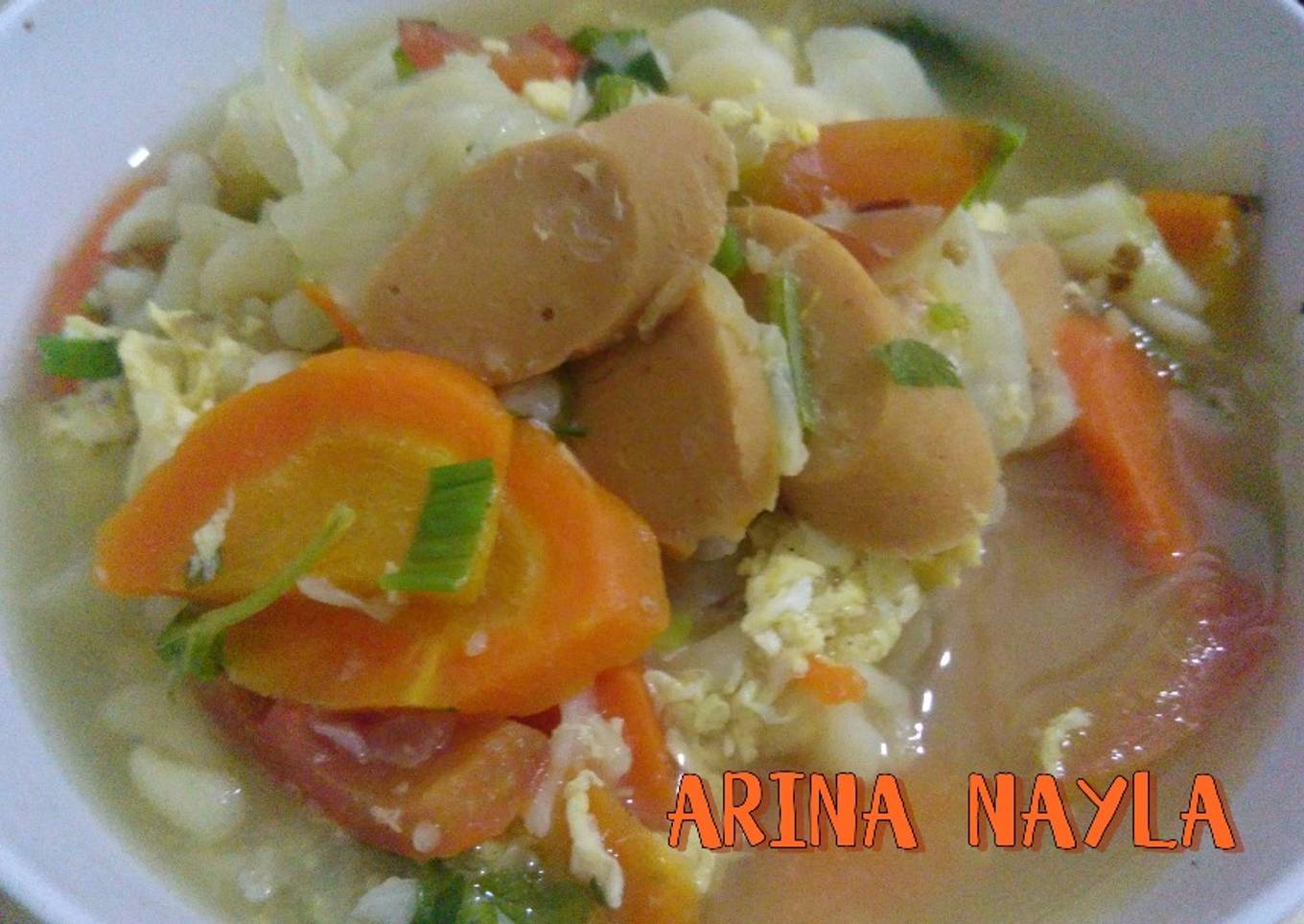 Sup makaroni sosis sayur