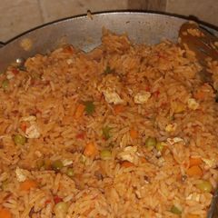 A picture of Fried rice mai scrambled egg.