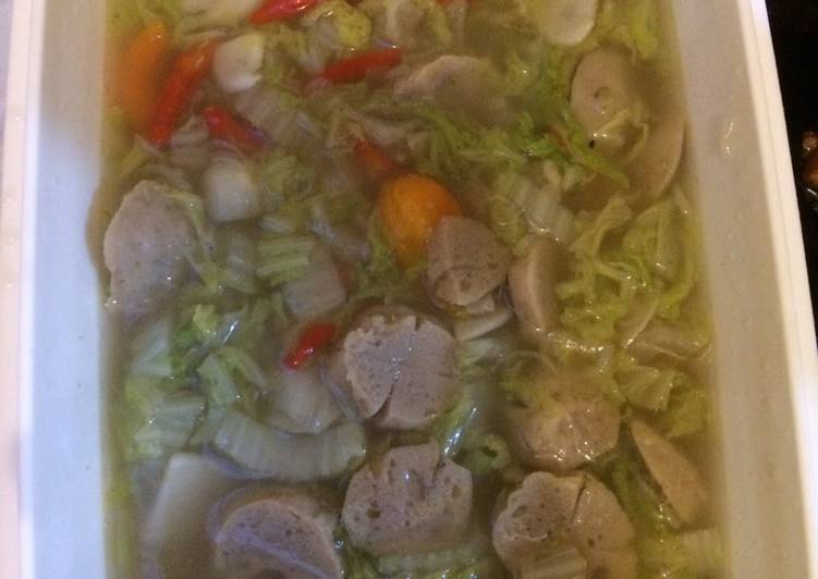 Cara Memasak Tumis sawi putih bakso ayam Yang Enak