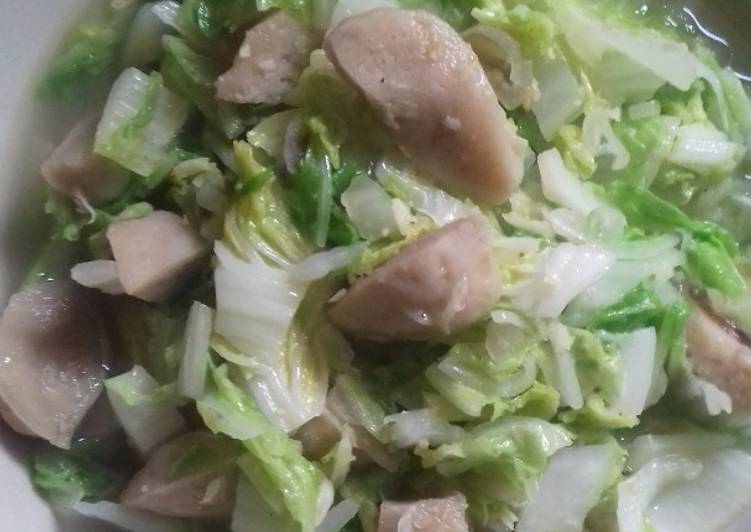 Cara Buat Tumis Sawi Putih &amp; Bakso Bunda Pasti Bisa