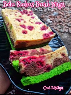 Foto resep Bolu Kukus Buah Naga Lapis