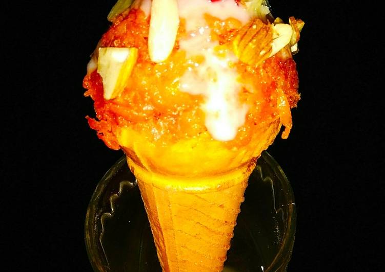 Recipe of Homemade Gajar Halwa Cone