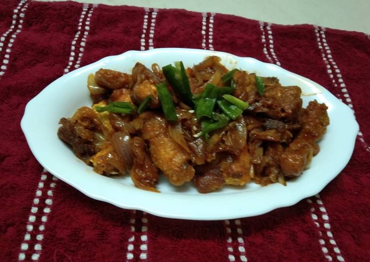 Baby Corn Manchurian with spring onion