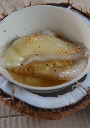 Hình của món Chè bánh dẹt đậu xanh.
