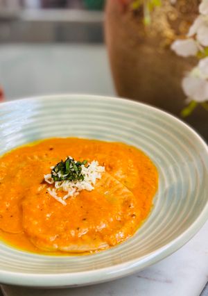 A picture of Dal Dhokli Ravioli.