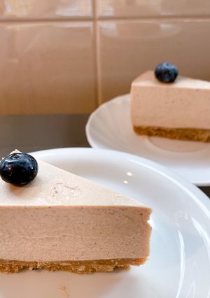 รูปของ ชีสเค้ก ชาเอิร์ลเกรย์ Earl gray cheesecake (no bake)