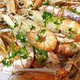 Mezcla de gambas y cigalas al horno