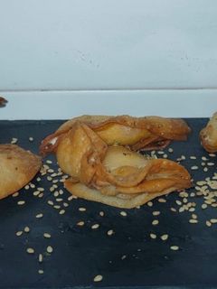 Una foto de Crujiente de espinacas con roquefort Thermomix