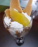 Helado de chocolate y naranja