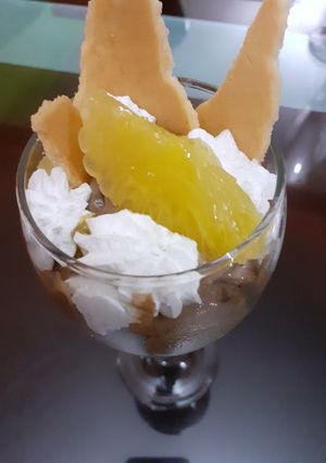 Una foto de Helado de chocolate y naranja