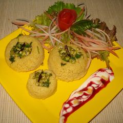 A picture of Recipe name –Moong spouts #stuffed steamed oats wada #StuffedDelights.